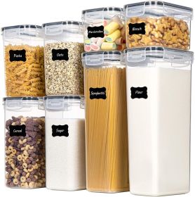 Food Storage Containers Set (8-Pack), Kitchen Pantry Organization Boxes with Easy-Lock Lids