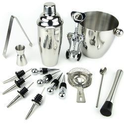 16-Piece Stainless Steel Bar Tool Set for Home and Cocktail Mixing