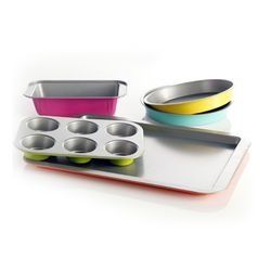 Gibson Home Color Splash Lyneham 5-Piece Carbon Steel Bakeware Set for Everyday Baking