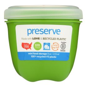 Preserve Mini Food Storage Containers, 8 oz, Apple Green, Case of 12 Reusable Containers for Snacks and Portion Storage