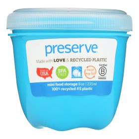 Preserve Round Mini Food Storage Containers, 8 oz, Aqua, Case of 12 Reusable Containers for Snacks and Portion Storage