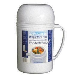 Brentwood 0.5 L Wide Mouth Glass Food Thermos with Vacuum and Foam Insulation for Hot and Cold Foods