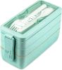 Stylish Bento Box for Adults Upgraded Version Perfect for Work Travel and On the Go Meals 32 oz Green