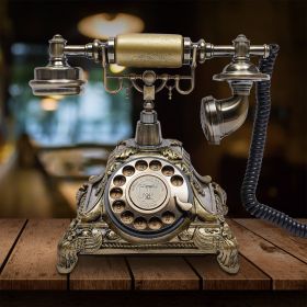 Vintage Rotary Dial Corded Telephone, Antique-Style Landline Phone with No Battery Required