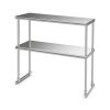 Stainless Steel Kitchen Overshelf with Adjustable Lower Shelf, Space-Saving Countertop Storage Rack