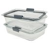 Leak-Proof Glass Food Storage Containers Set (8-Cup), Clear Storage with Secure Lids for Freshness and Organization