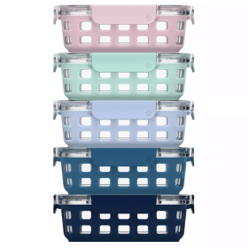 Meal Prep Food Storage Containers Set (10-Piece), Pastel Colors