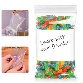 White Block Reclosable Bags, 5 x 8 Inch. Pack of 100 Zipper Bags for Food Storage with Write-On Block. Waterproof Bags for Small Business