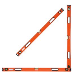 VEVOR Magnetic Torpedo Level, 48/24/16/10 in Mechanical Level Set, Bubble Vials Ruler for 45/90/180 Degree