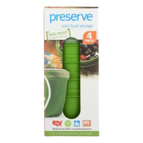 Preserve Mini Round Food Storage Containers, 8 oz Apple Green Reusable Containers, 4-Pack per Set, Case of 8