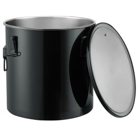 VEVOR Fryer Grease Bucket, 8 Gal Oil Disposal Caddy Stainless Steel Fryer Oil Bucket Rust-Proof Coating, Oil Transport Container with Lid, Lock Clips