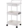 VEVOR 3-Tier Rolling Utility Cart with Drawer, Kitchen Cart with Lockable Wheels, Multifunctional Storage Trolley with Handle for Office, Living Room