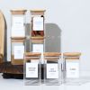 18-Piece Square Glass Spice Jar Set, 240ml Seasoning Bottles with Bamboo Lids — Refillable Containers for Herbs, Salt, Pepper & More