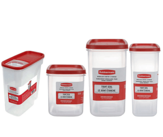 Rubbermaid Modular Pantry Food Storage Containers, Variety Pack, Set of 4 with Lids