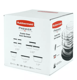 Rubbermaid Premier Easy Find Lids Food Storage Containers Set (20-Piece), Durable Stackable Kitchen Storage