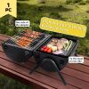15.8 inches x 11.6 inches x 16.7 inches double-sided desktop charcoal grill with smoking function