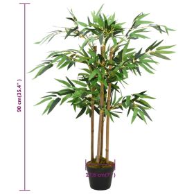 vidaXL Artificial Twiggy Bamboo Plant with Pot, 35.4 Inches for Home and Office Decor