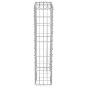 vidaXL Galvanised Steel Gabion Wall with Covers, 50 × 20 × 100 cm