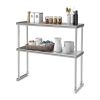 Stainless Steel Kitchen Overshelf with Adjustable Lower Shelf, Space-Saving Countertop Storage Rack