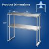 Stainless Steel Kitchen Overshelf with Adjustable Lower Shelf, Space-Saving Countertop Storage Rack