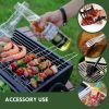 Multifuntional Double Sided Barbecue Grill, Portable Charcoal Grill for Outdoor, Black, 37.5 * 25.5 * 38cm