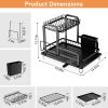 2-Tier Dish Drying Rack for Kitchen Counter Space Saving Rustproof Dish Rack with Drainboard Detachable Kitchen Drainer Organizer Set with Utensil Hol