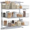 3-Tier Pull-Out Kitchen Wire Basket Organizer, Silver Slide-Out Storage Rack 18.5 x 13.8 x 22 Inches