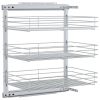 3-Tier Pull-Out Kitchen Wire Basket Organizer, Silver Slide-Out Storage Rack 18.5 x 13.8 x 22 Inches