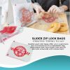 Pack of 1000 Slide Seal Deli Bags 10 x 8. Polypropylene Saddle Pack Bags 10x8. Ultra Thin Poly Package 0.80 mil. Printed "Fresh to Go". Great for Stor