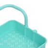 3-Tier Kitchen Trolley Cart, Turquoise Iron and ABS Rolling Storage Organizer, 16.5 x 13.8 x 33.5 Inch Utility Rack