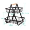 2-Tier Countertop Fruit Basket, Metal Fruit and Vegetable Bowl Organizer for Kitchen Storage (02)