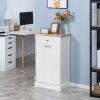 Kitchen Tilt-Out Trash Bin Cabinet, Freestanding Recycling Cabinet with Drawer and Trash Can Holder, White
