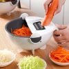 9-in-1 Multifunction Vegetable Cutting and Draining Basket with Built-In Potato Shredder, All-in-One Kitchen Prep Tool