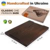 Wooden Steak Board Solid Oak Medium Size Serving Barbecue Platter Natural Thick Cutting Plate Durable & Quality (Medium)