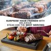Wooden Steak Board Solid Oak Medium Size Serving Barbecue Platter Natural Thick Cutting Plate Durable & Quality (Medium)