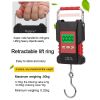 Waterproof Hanging Digital Scale, Portable Rechargeable Hook Luggage Scale with LCD Display and Built-In 59-Inch Measuring Ruler