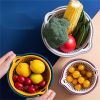 6-Piece Drain Basket Set, Stackable Double-Layer Plastic Colanders for Washing Fruits and Vegetables