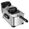 3.2-Quart Electric Stainless Steel Deep Fryer with Built-In Timer for Home Cooking