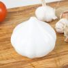 Garlic-Shaped Food Saver Container – 350ml (12.3oz) White Plastic Garlic Storage Box for Fruits & Vegetables, Kitchen Fridge Organizer