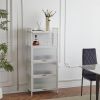 5-layer multifunctional storage cabinet with cabinet door kitchen bread rack pantry storage cabinet  microwave rack storage rack study  living room be