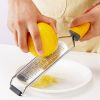Multifunction Stainless Steel Lemon Zester and Cheese Grater, Manual Garlic and Ginger Shredder for Kitchen Use