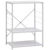 White Microwave Cabinet, 23.6 x 15.6 x 31.3 Inch Engineered Wood Kitchen Storage Cabinet with Shelves