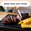 Wooden Steak Board Solid Oak Medium Size Serving Barbecue Platter Natural Thick Cutting Plate Durable & Quality (Medium)