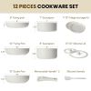 12-Piece Nonstick Pots and Pans Cookware Set, Complete Kitchen Cooking Set for Everyday Home Use