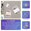White Block Reclosable Bags, 5 x 8 Inch. Pack of 100 Zipper Bags for Food Storage with Write-On Block. Waterproof Bags for Small Business