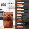 VEVOR Knife Storage Block 15 Slots, Acacia Wood Universal Knife Holders Without Knives, Large Countertop Butcher Block Knife Organizer