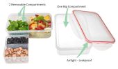 Bento Lunch Box 3pcs set 24oz Meal Prep Containers Microwavable BPA Free External Leak Proof Portion Control Container Dishwasher Friendly Snap Lockin
