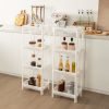 2 Packs 4-Tier Detachable Slim Storage Cart with Drainage Holes for Small Space Kitchen Living Room Storage Rack