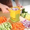 Manual Vegetable Slicer for Carrot, Potato and Cucumber, French Fry and Ham Cutter, Compact Kitchen Prep Tool