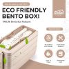 Premium Bento Box for Adults Upgraded Version Includes Spoon Fork Leakproof and BPA Free 32 oz Beige